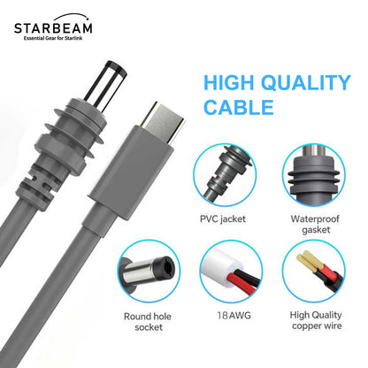 STARBEAM Starlink Mini 20V DC 5m USB-C Power Cable
